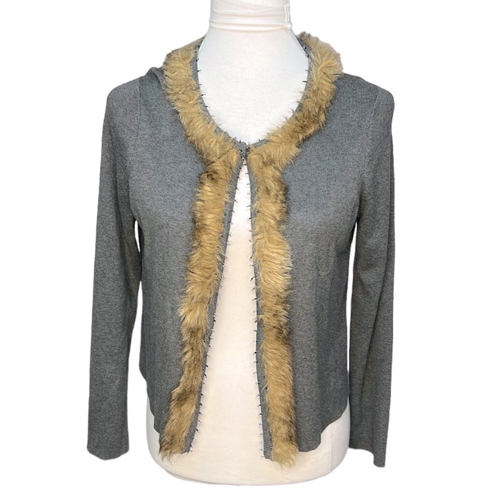 Chico’s Faux Fur Trim Sweater